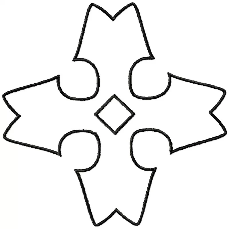 Heraldic Cross Outline Embroidery Design Heraldic Cross Outline Embroidery Design
