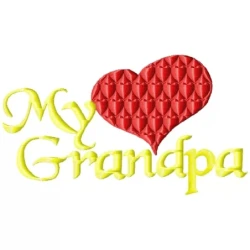 I Love my GrandPa Embroidery Design