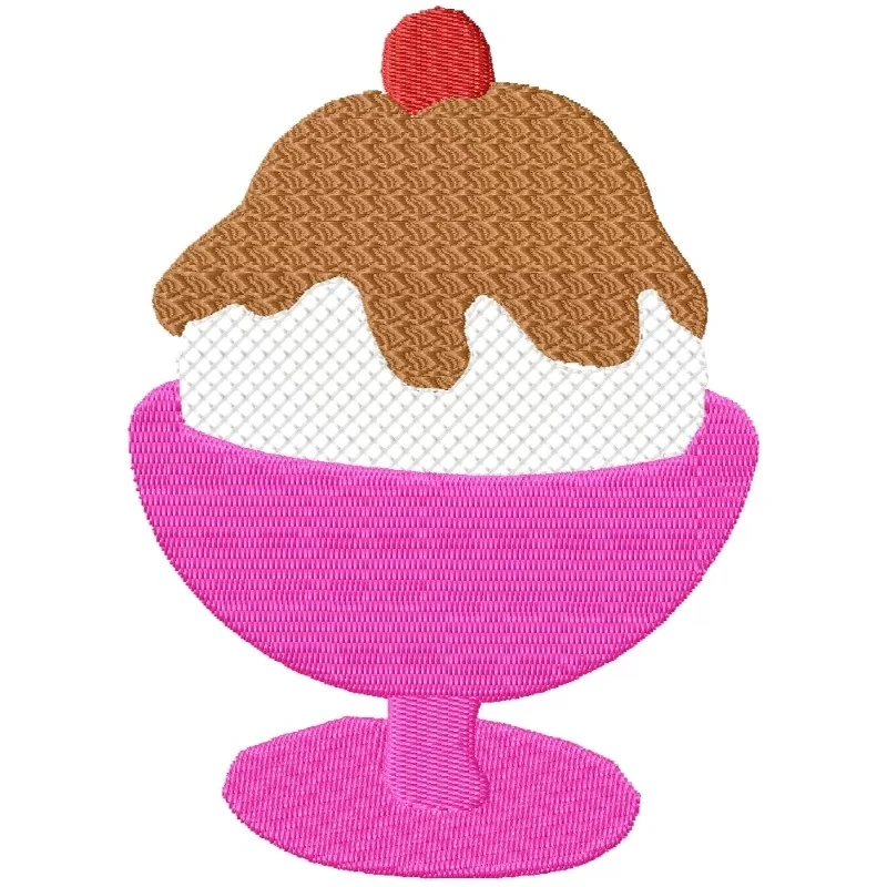 Ice Cream Embroidery Design