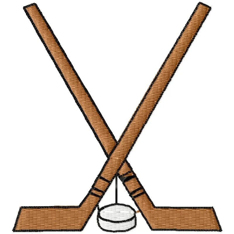 Ice hockey embroidery design