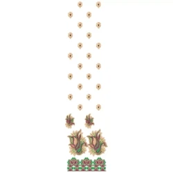 Indian Daman Floral Embroidery Pattern Design