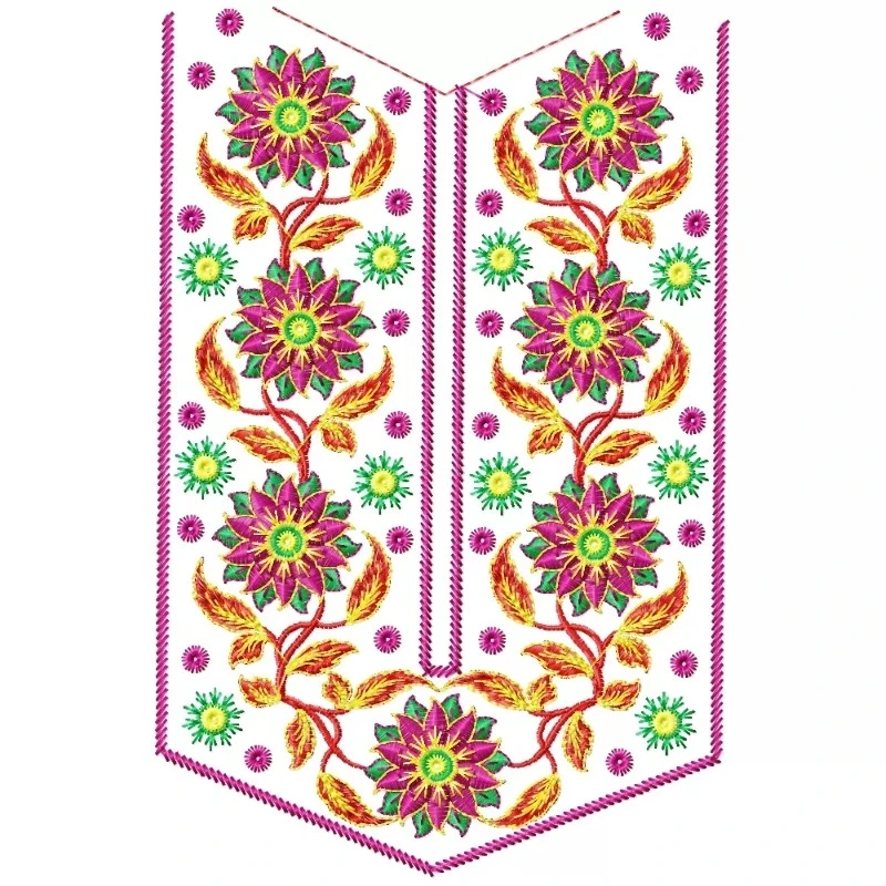 Indian Embroidery Dress Neckline Design