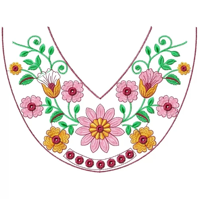 Indian Floral Neckline Pattern Design Indian Floral Neckline Pattern Design