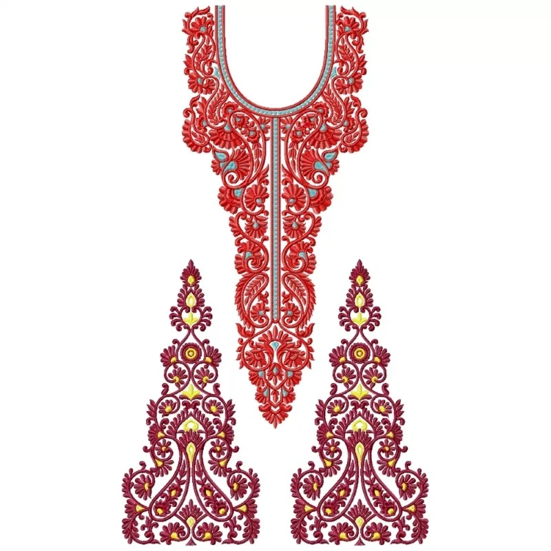 Indian Long Neckline Embroidery Dress Design Indian Long Neckline Embroidery Dress Design