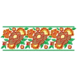 Indian Rose Embroidery Design Border
