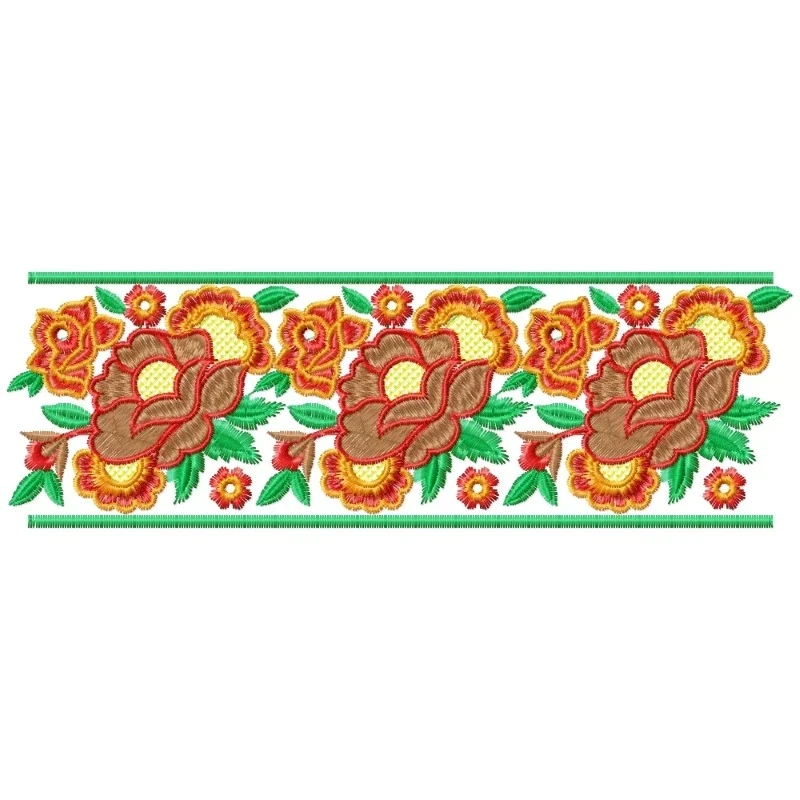 Indian Rose Embroidery Design Border Indian Rose Embroidery Design Border