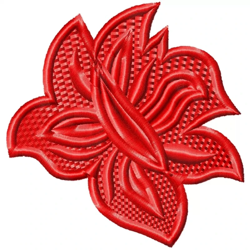 Lady Clutch Red Flower Embroidery Design