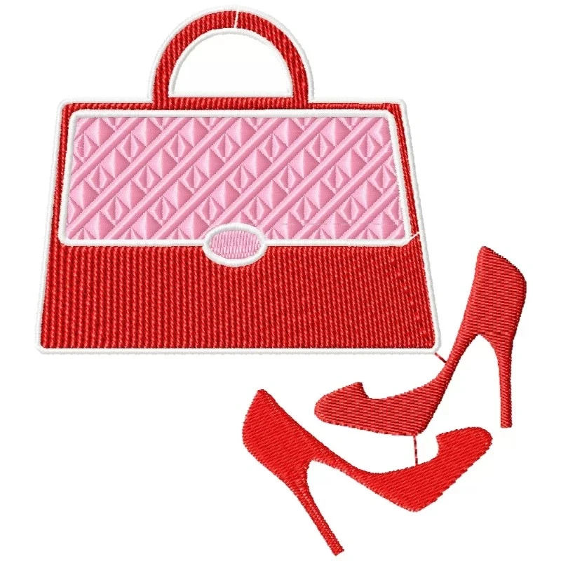Lady Purse And Shoes Embroidery Design Lady Purse And Shoes Embroidery Design