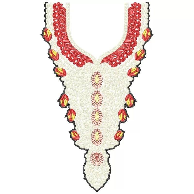 Large Arbian Neckline Embroidery Design Large Arbian Neckline Embroidery Design