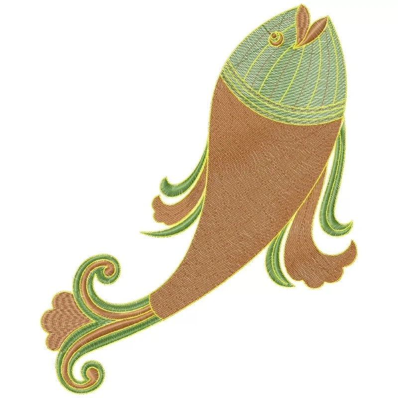 Large Fish Figurehead Machine Embroidery Design Large Fish Figurehead Machine Embroidery Design