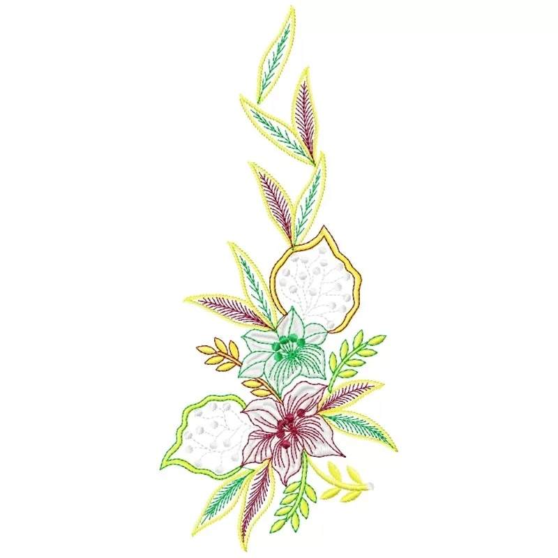 Large Floral Embroidery Design Pattern