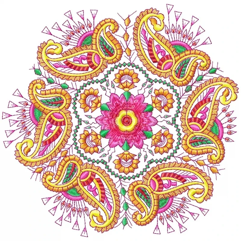 Large Floral Machine Embroidery For Cushion Cover Large Floral Machine Embroidery For Cushion Cover
