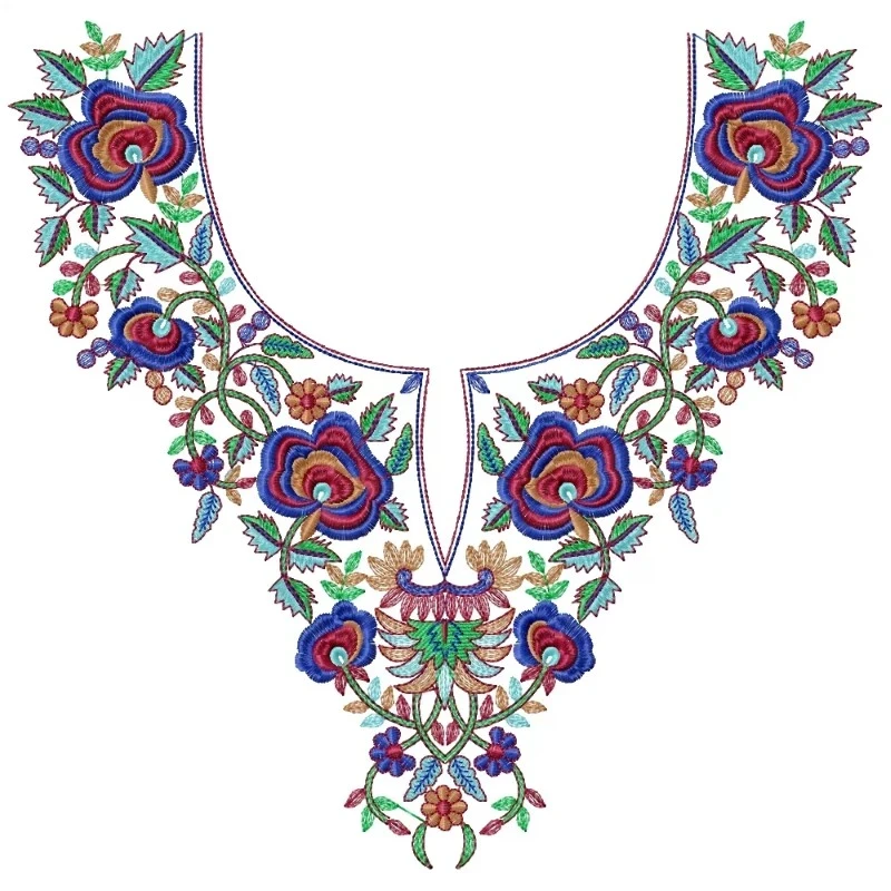 Large Neckline Embroidery Design