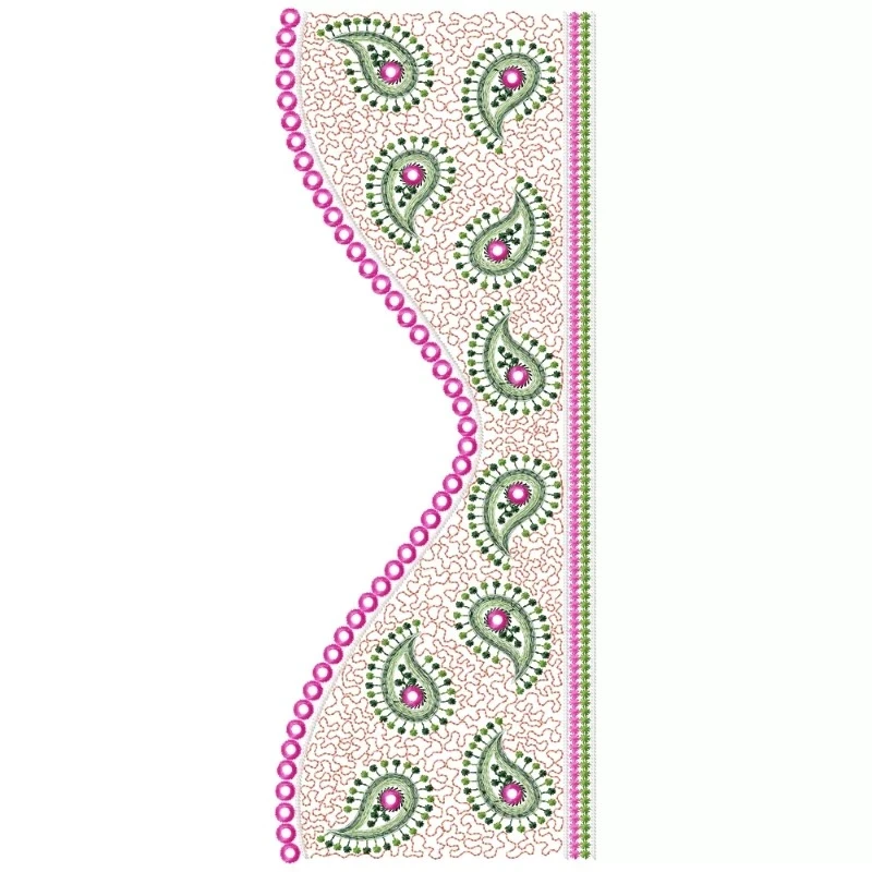 Large Wave Neckline Embroidery Design Large Wave Neckline Embroidery Design