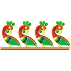 Latest Peacock Machine Embroidery Border Design
