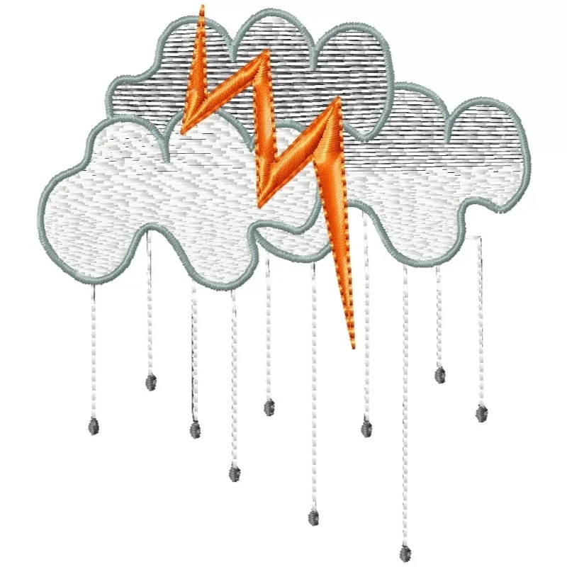 Rain Cloud Embroidery Design Rain Cloud Embroidery Design