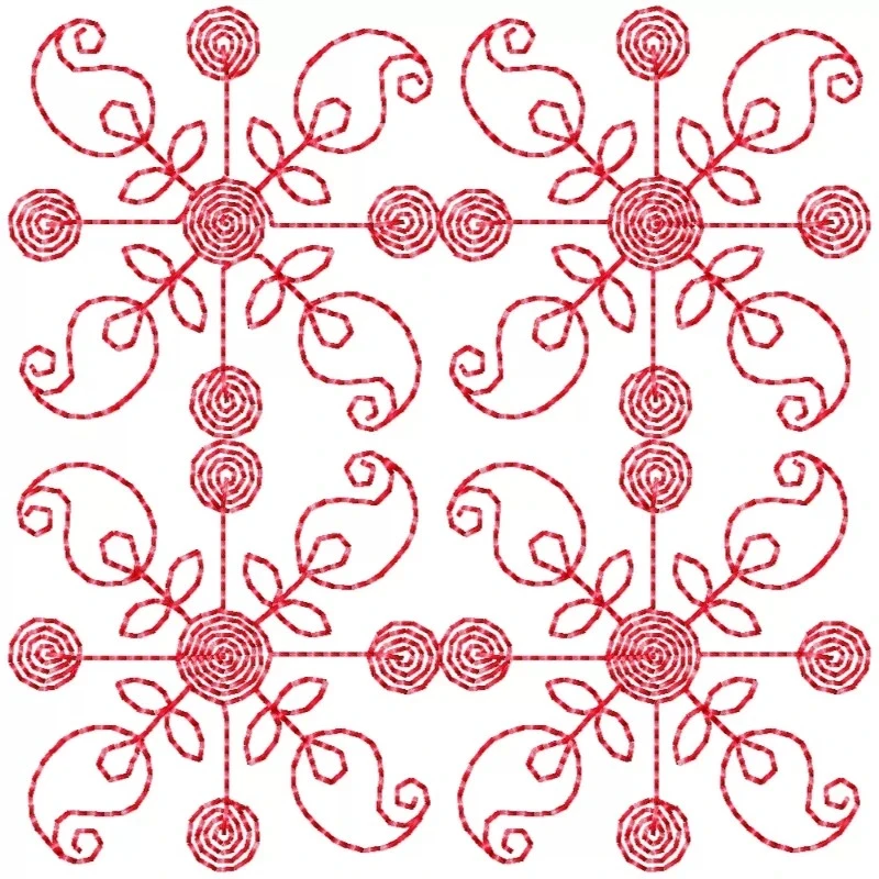 Redword outline Quilt Block Design