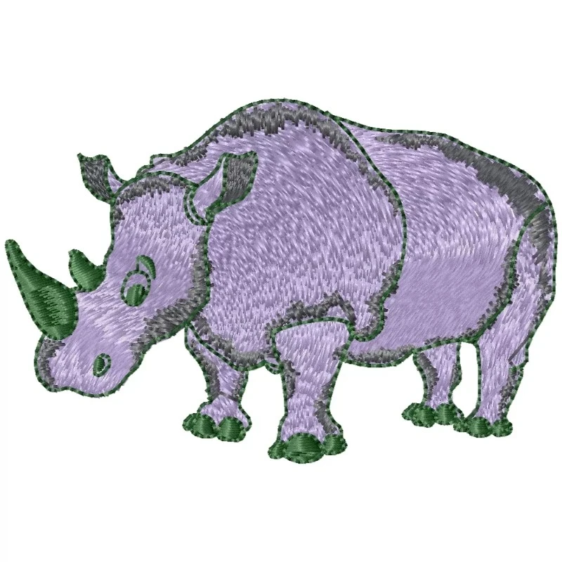 Rhino Animal EmbroideryShristi Design Rhino Animal EmbroideryShristi Design