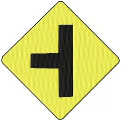 Road Sign T Point Embroidery Design