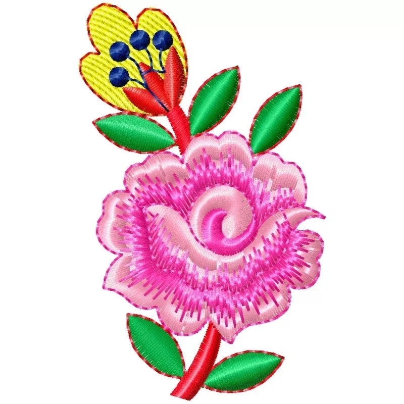 Rose Embroidery Pattern Design