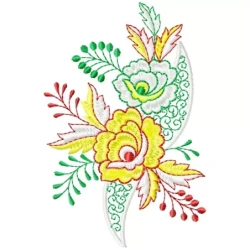 Rose Floral Colorful Embroidery Design