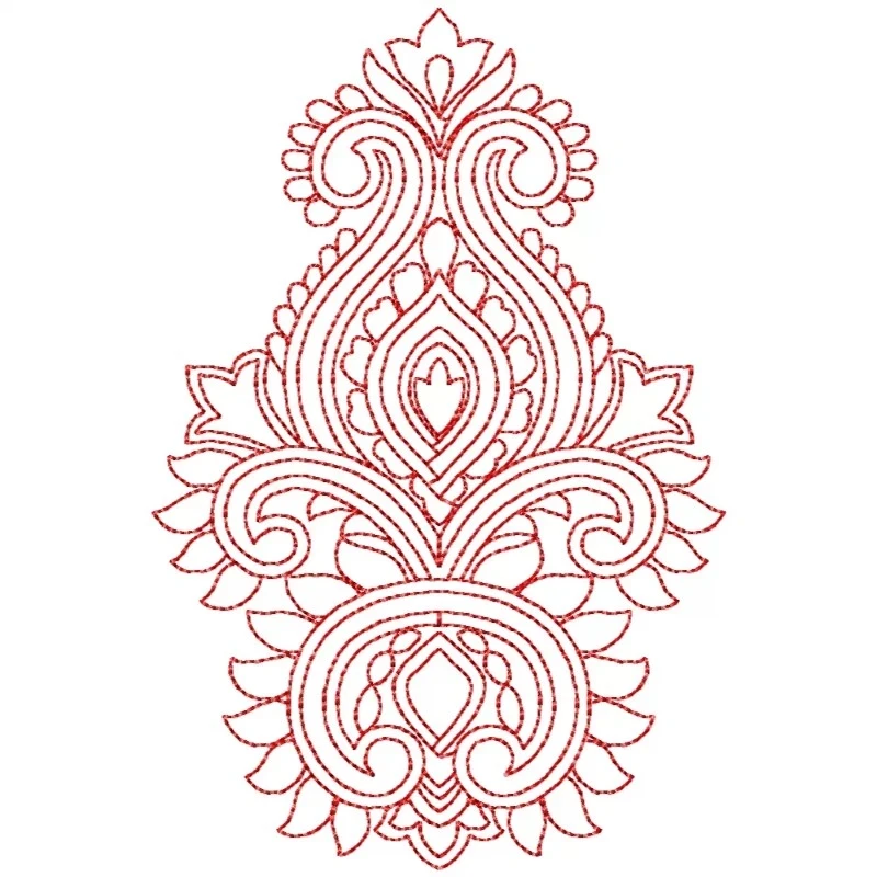 Run Stitches Outline Floral Design Run Stitches Outline Floral Design