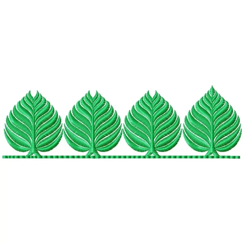Seamless Green Leaf Embroidery Border Design Seamless Green Leaf Embroidery Border Design