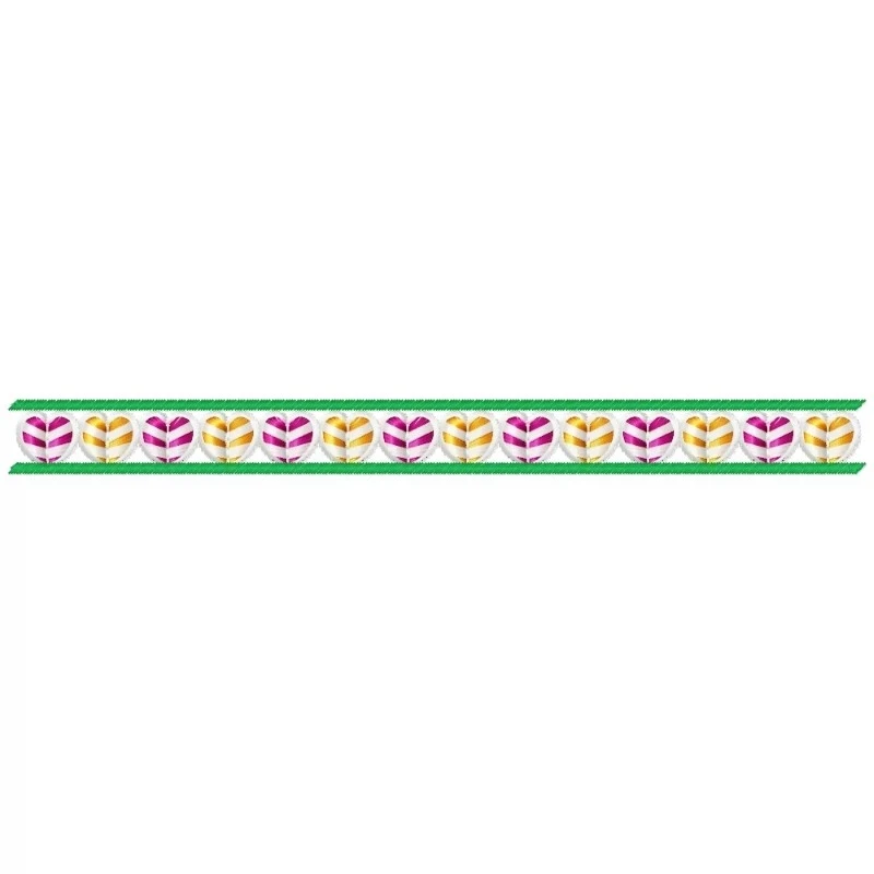 Seamless Heart Embroidery Border Design Seamless Heart Embroidery Border Design
