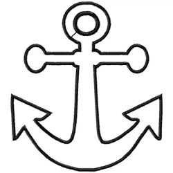 Ship Anchor Outline Embroidery Design
