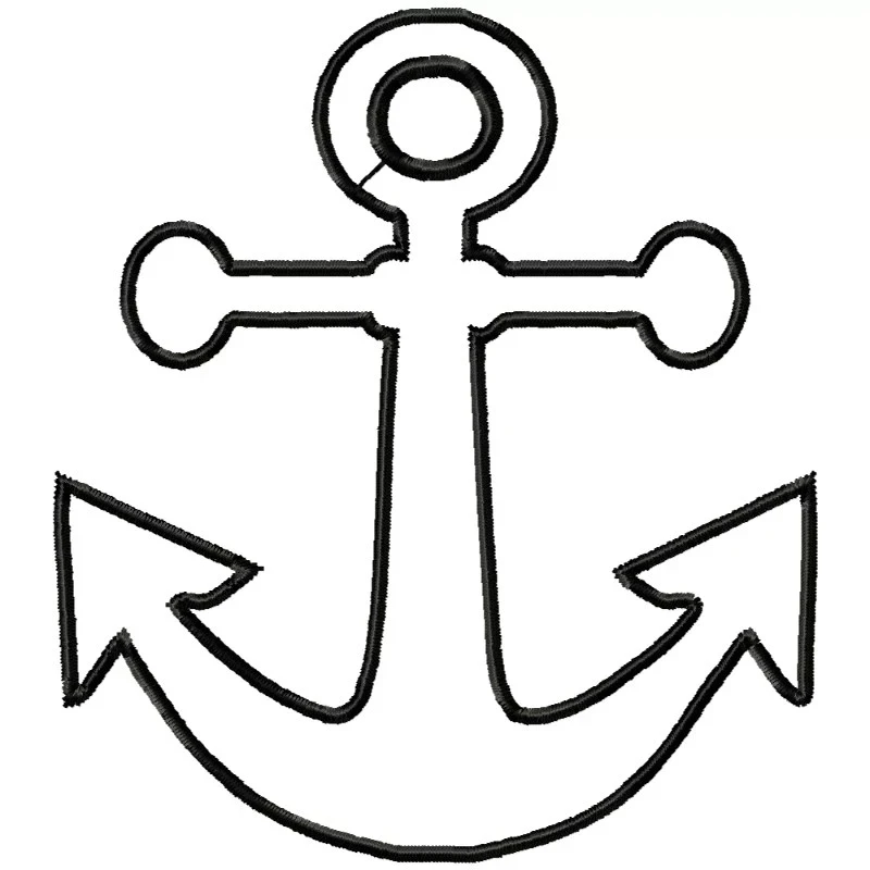 Ship Anchor Outline Embroidery Design Ship Anchor Outline Embroidery Design
