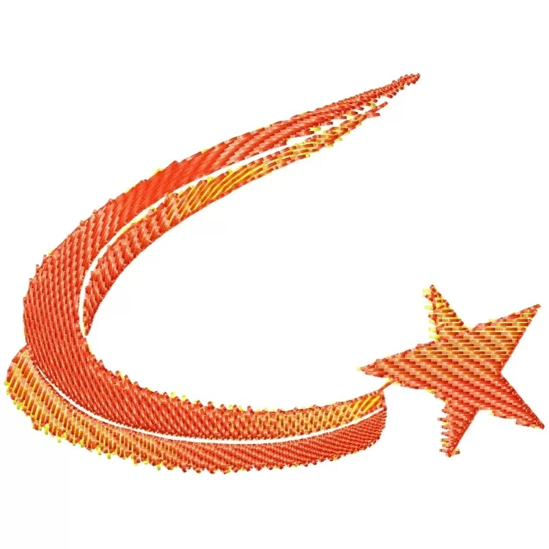 Shooting and Burning Star Embroidery Design