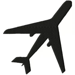 Silhouette Airplane Embroidery Design