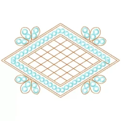 Simple 6X10 Daimond Shaped Floral Embroidery Design