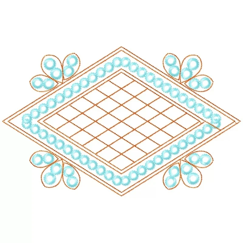 Simple 6X10 Daimond Shaped Floral Embroidery Design Simple 6X10 Daimond Shaped Floral Embroidery Design