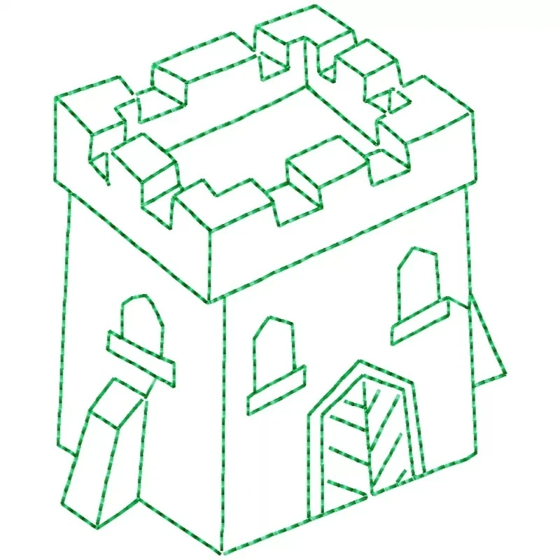 Simple Castel Outline Embroidery Design Simple Castel Outline Embroidery Design