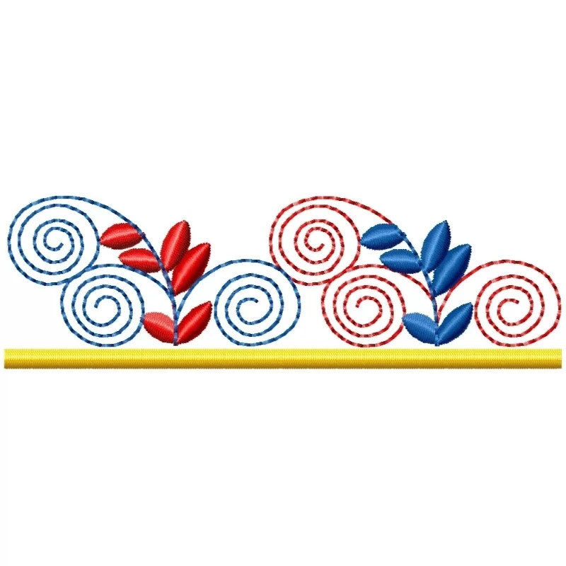 Simple Continous Leaf Embroidery Border Design Simple Continous Leaf Embroidery Border Design