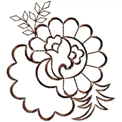 Simple Flower Outline Embroidery Design Pattern