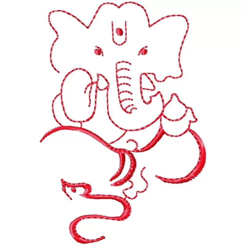 Simple Ganeshji Embroidery Outline Design Simple Ganeshji Embroidery Outline Design
