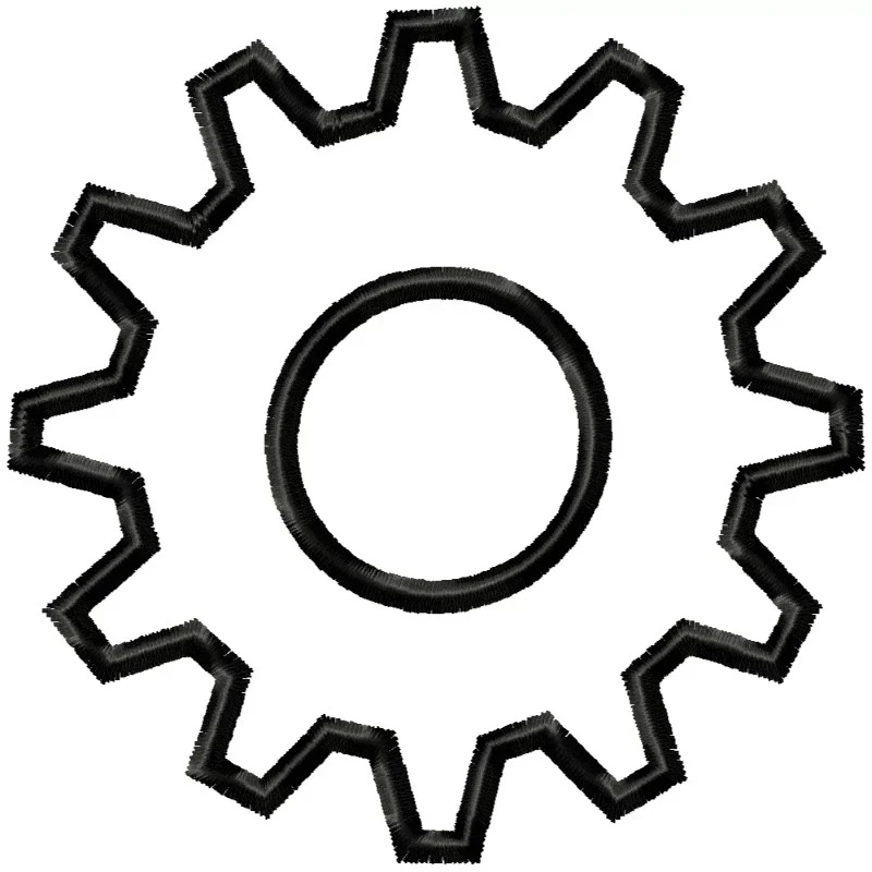 Simple Gear Tool Embroidery Outline Design Simple Gear Tool Embroidery Outline Design