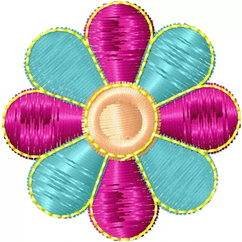 Simple Handrawn Flower Embroidery Design