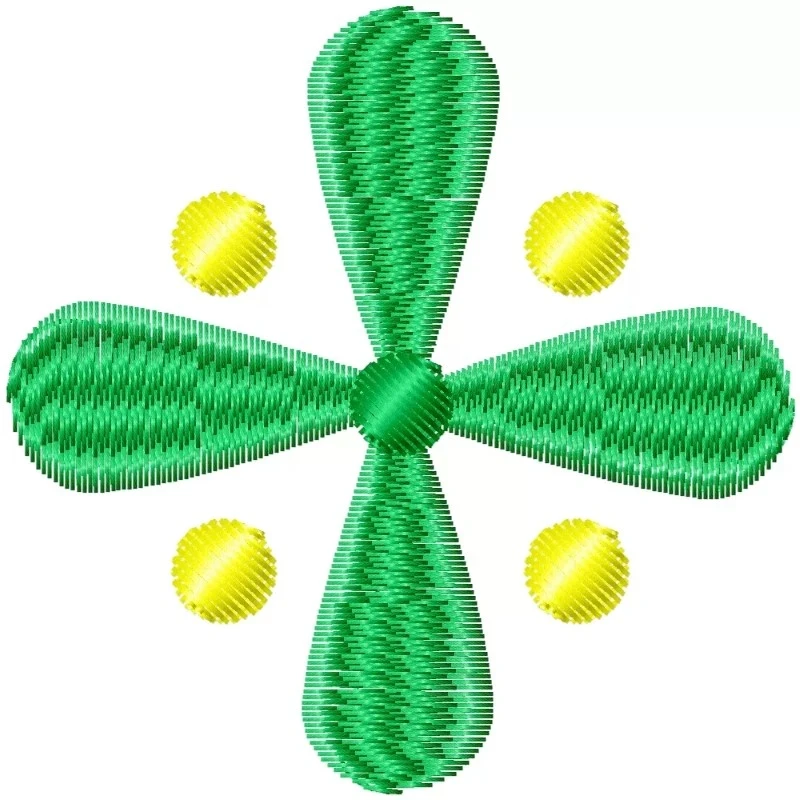 Simple Handrawn Flower Wth Four Dot Embroidery Design Simple Handrawn Flower Wth Four Dot Embroidery Design