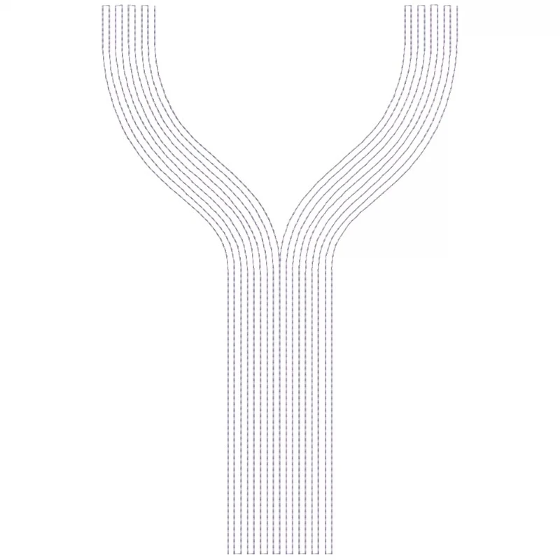 Simple LineArt Long Neckline Embroidery Design