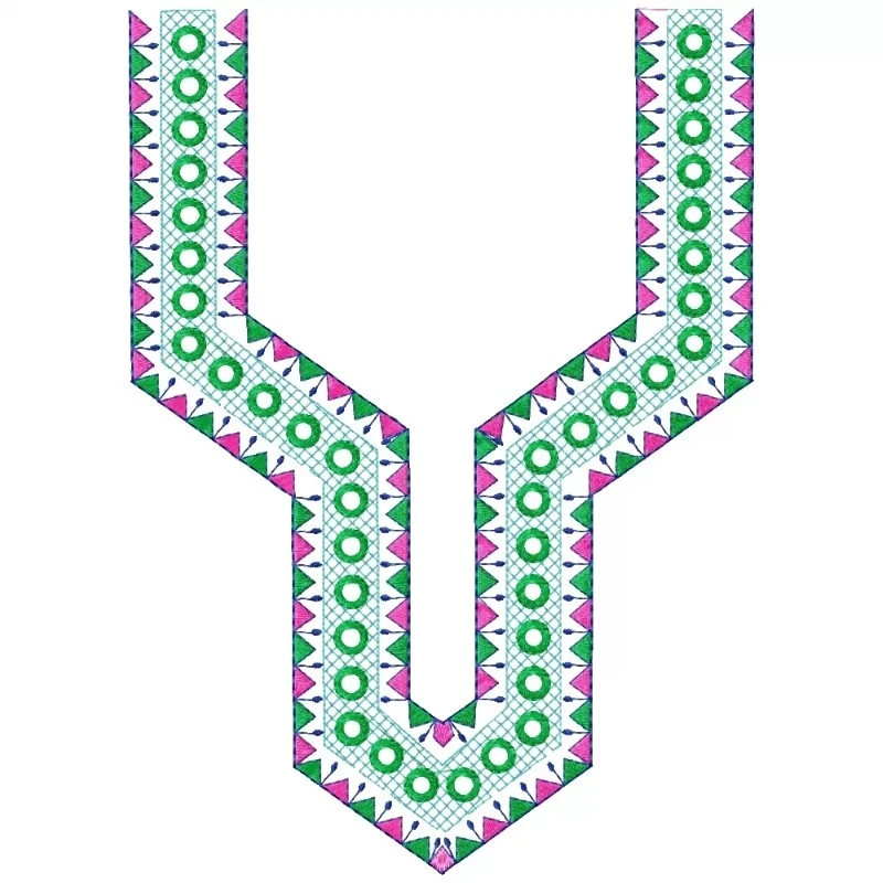 Simple Neckline Embroidery Design Pattern