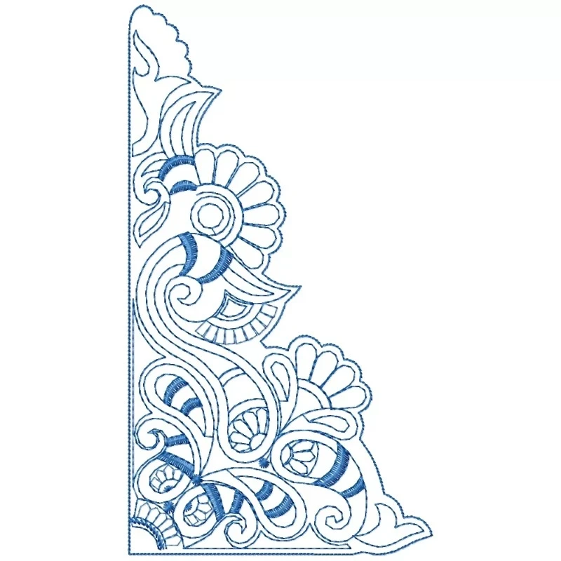 Single Color Corner Embroidery Design Single Color Corner Embroidery Design