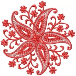Single Color Flower Fantsy Embroidery Pattern