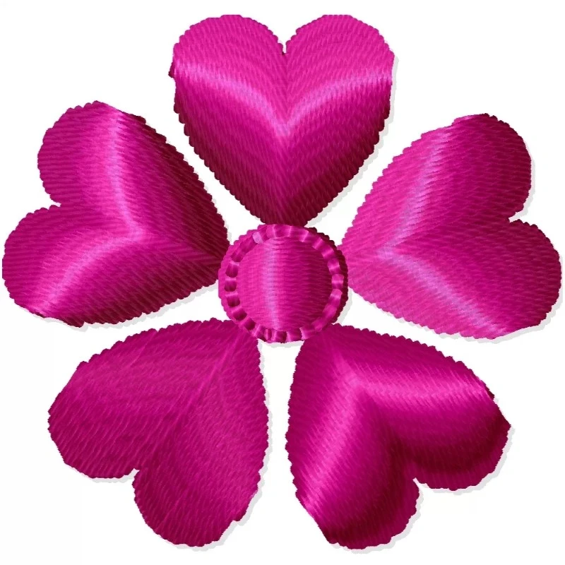 Single Color Heart Flower Embroidery Design Single Color Heart Flower Embroidery Design