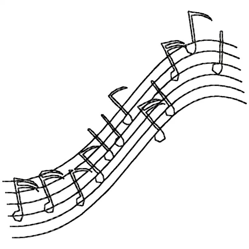 Single Color Music Icons Embroidery Design Single Color Music Icons Embroidery Design