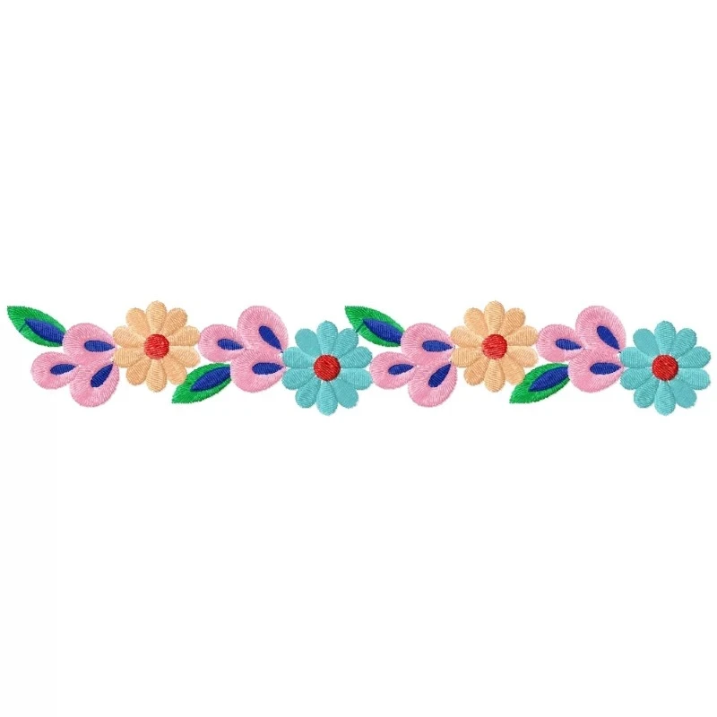 Small Flowers Border Embroidery Design