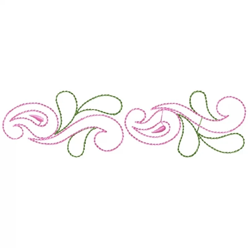 Small Paisley Continous Embroidery Border Design Small Paisley Continous Embroidery Border Design