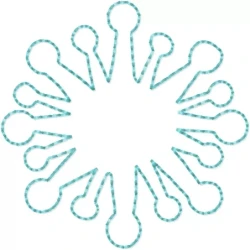 SnowFlacke Simple Outline Design 2x2